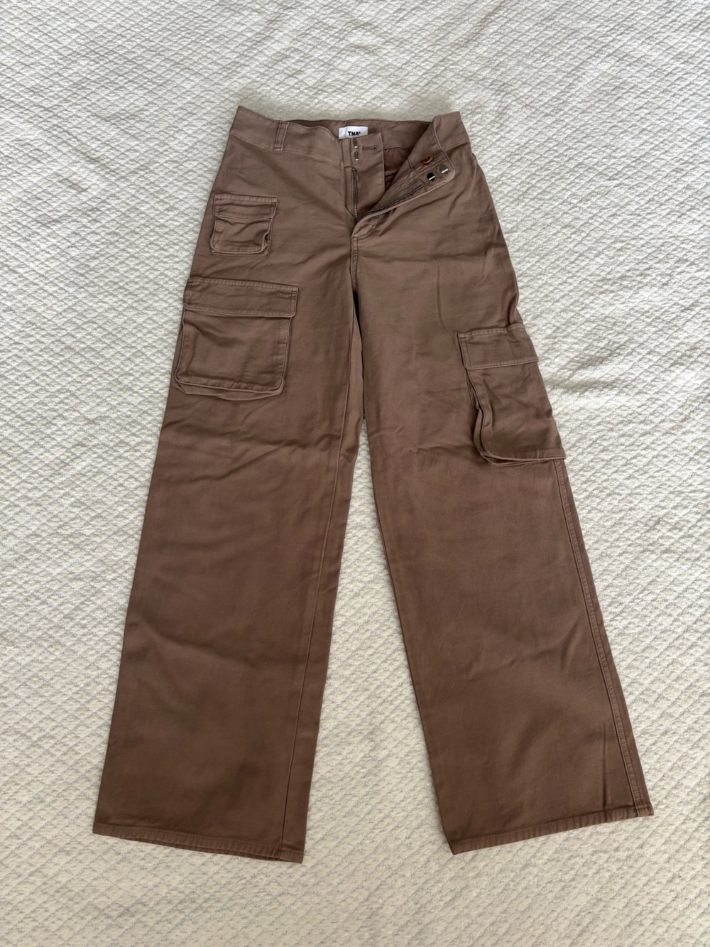 TNA Wide Leg Tan Cargo Pants